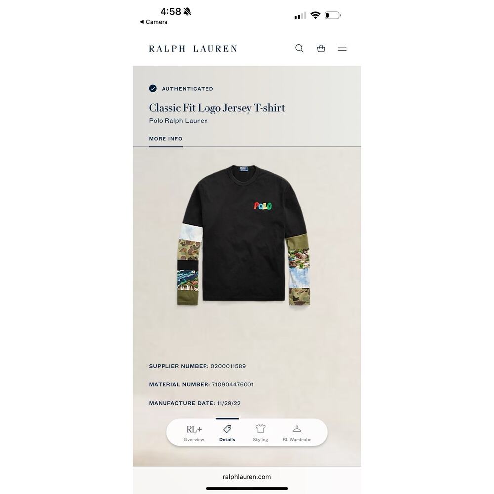 2022 Polo Ralph Lauren Men's Logo Patchwork Sleeves T-Shirt $198 - Sz M